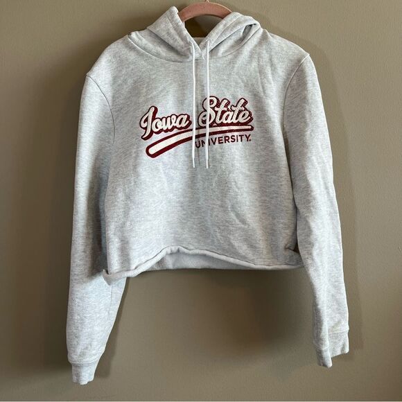 ✨ League Gray Iowa State Cropped Hoodie Medium - Picture 1 of 9